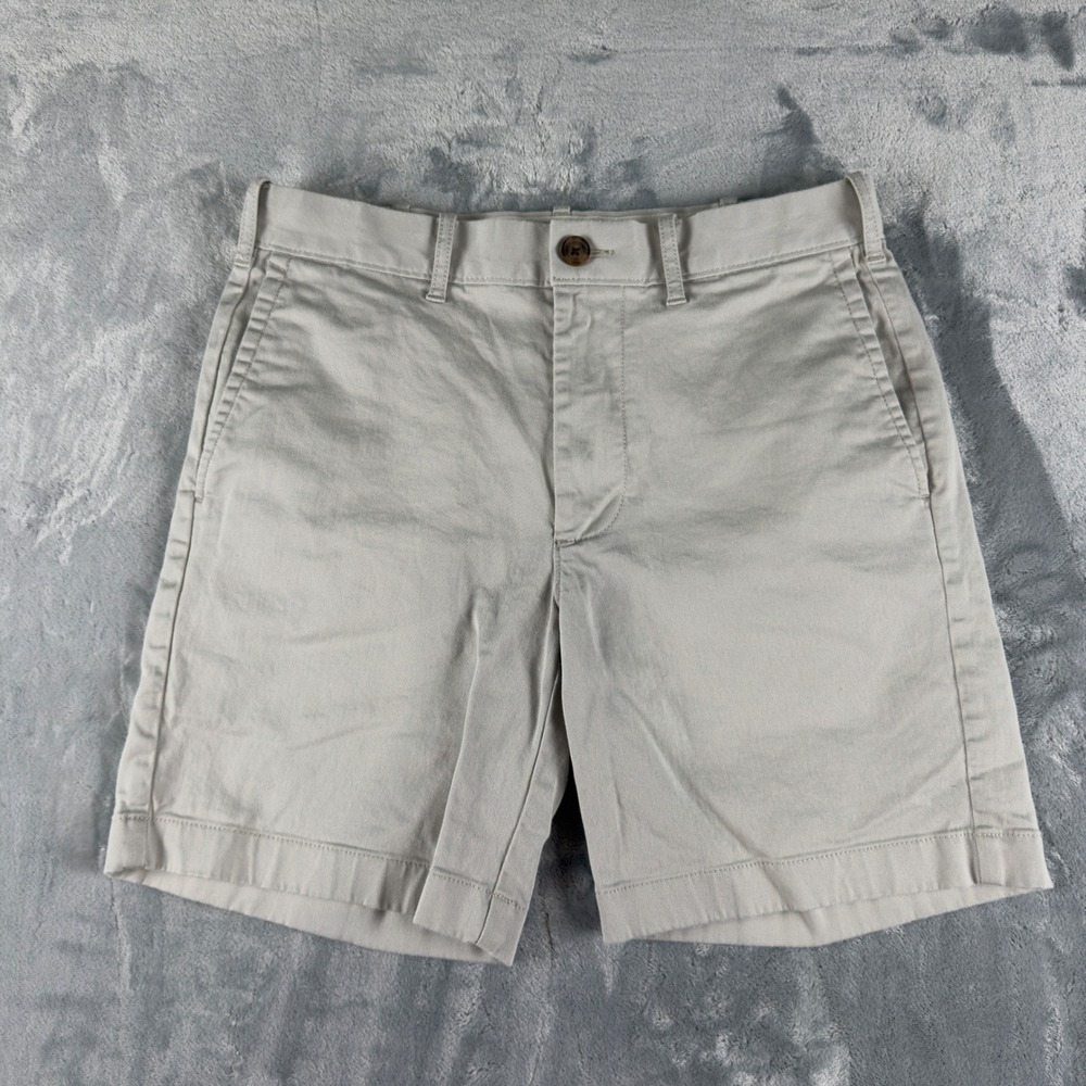 J.Crew Womens Chino Shorts Stone Beige 7 Inch Inseam Size 29 Stretch Cotton